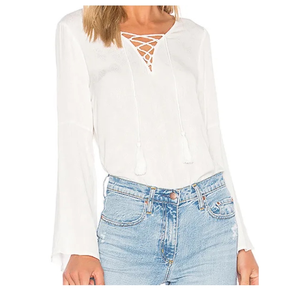 Cupcakes and Cashmere white bell sleeve top XS
